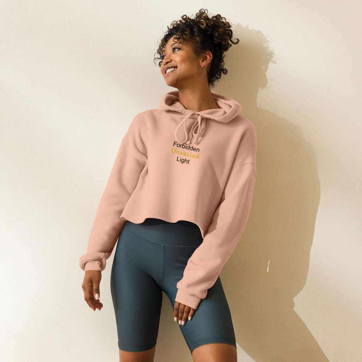 Forbidden Light Unveiled Cropped Hoodie – Black & Gold Edition - DOLCE COUTURE - NeuroShop