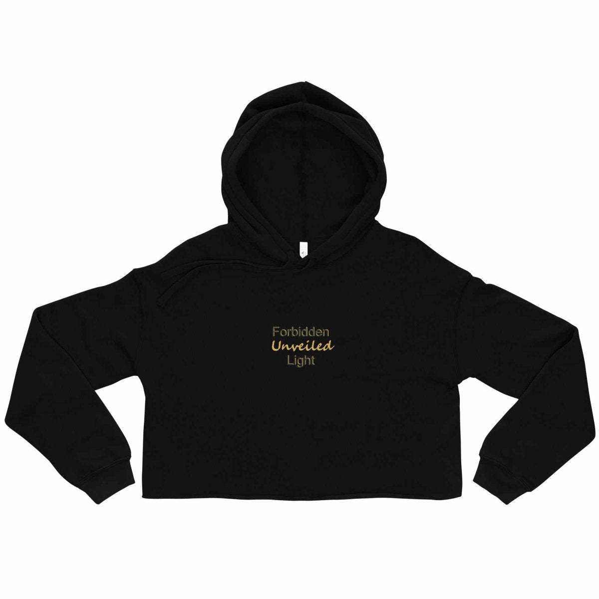 Forbidden Light Unveiled Cropped Hoodie – Black & Gold Edition - DOLCE COUTURE - NeuroShop